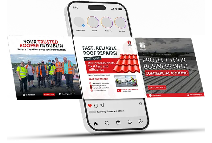 roofing marketing social media tab