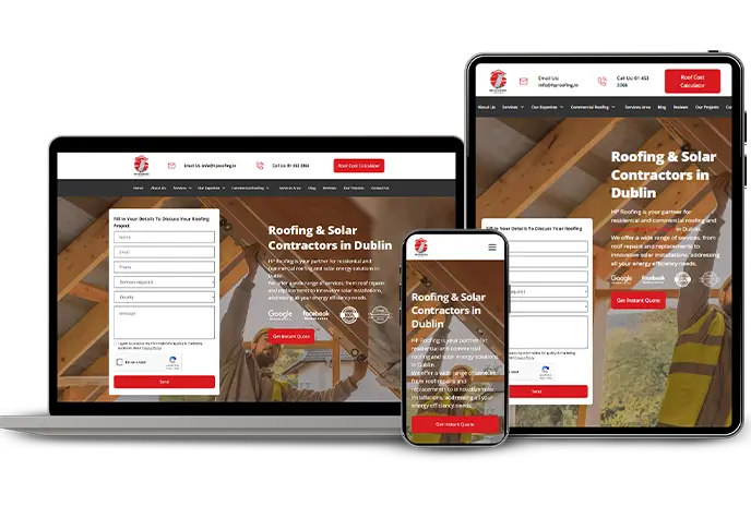 roofing marketing website design tab
