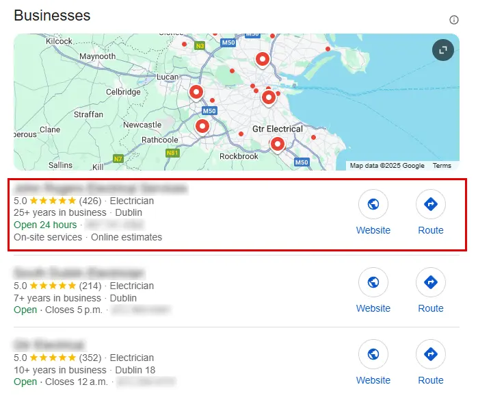 Electrician Google Ads 39 electricianppc local service