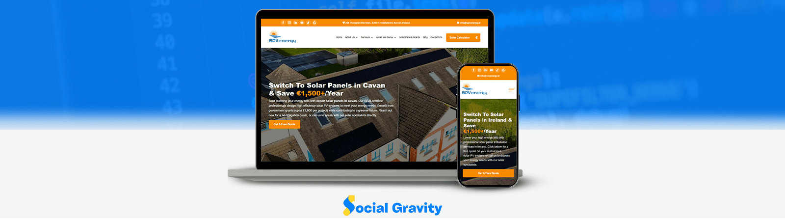 website design solar slide