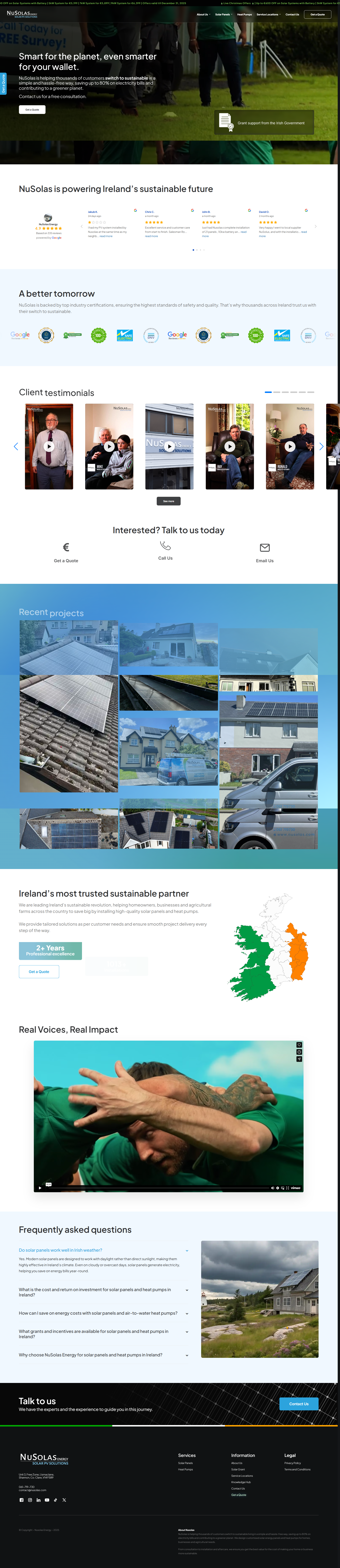 Full-page screenshot of the SPV Energy website