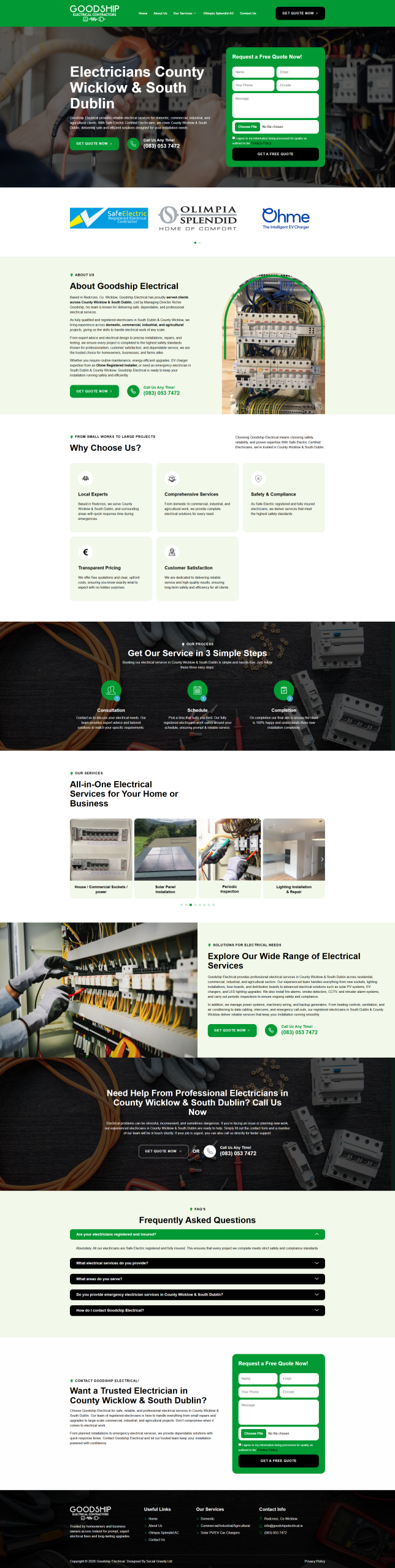 Unique Electrical full page preview